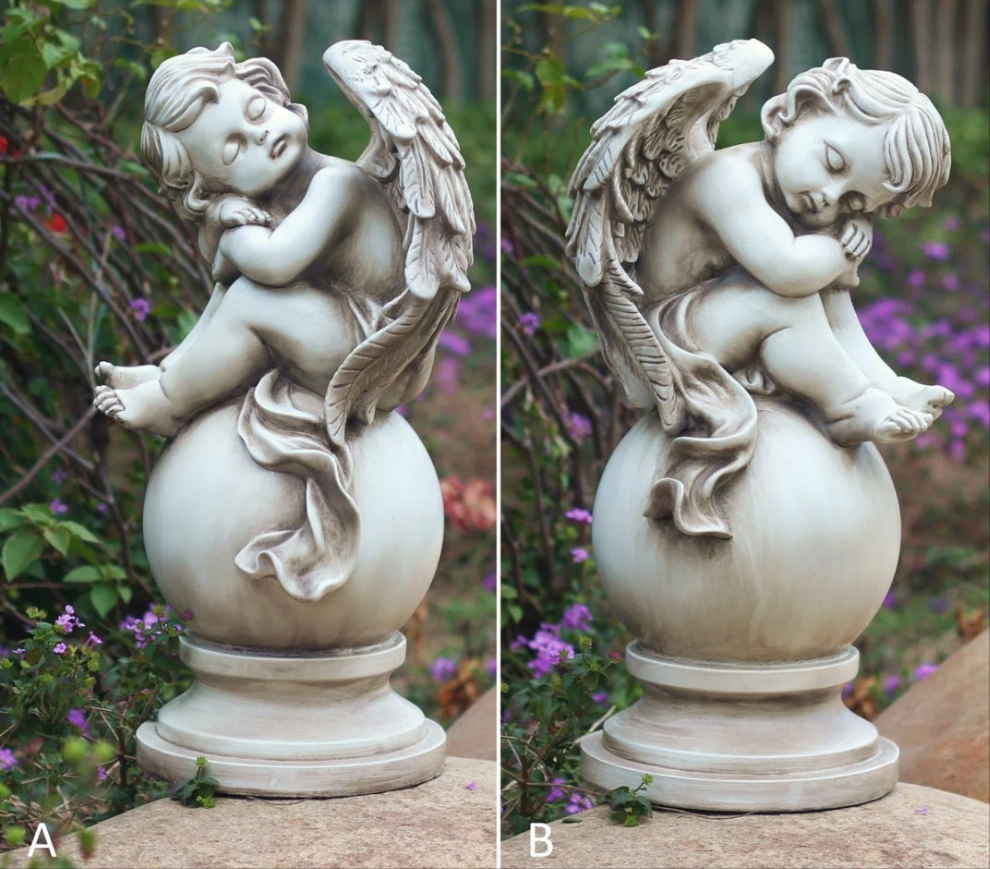 Angels & Cherubs Weather Resistant Polyresin Garden Statue (Set of 2)