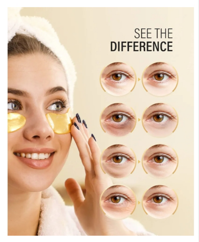 24k Gold Under Eye Patches (25 Pairs), eye mask, Collagen Skin Care Products, Eye Patches for Puffy Eyes, eye masks for dark circles and puffiness
