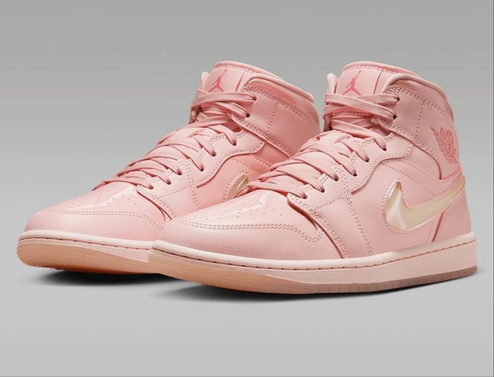 Air Jordan 1 Mid SE Women's Shoes (HF3173-600, Washed Coral/Pink Salt)
