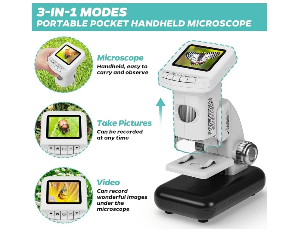 Microscope for Kids, handheld microscope choose from 3 options below ages 5 and up explore nature in depth see things closer than usual