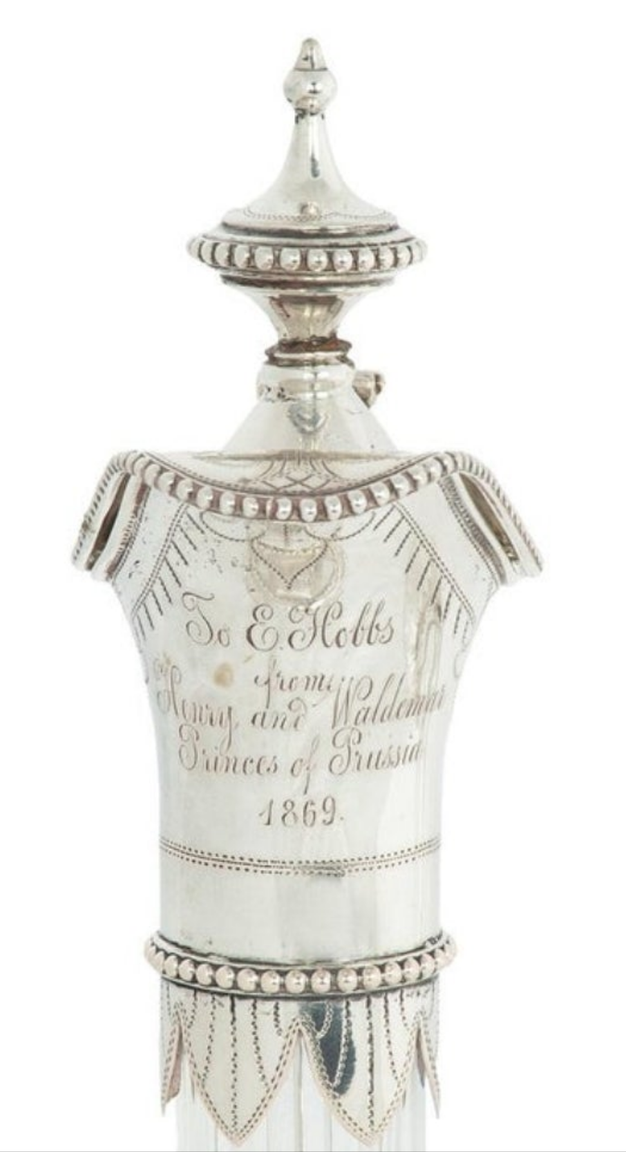 Fabulous A pair of silver-mounted crystal Royal presentation claret jugs