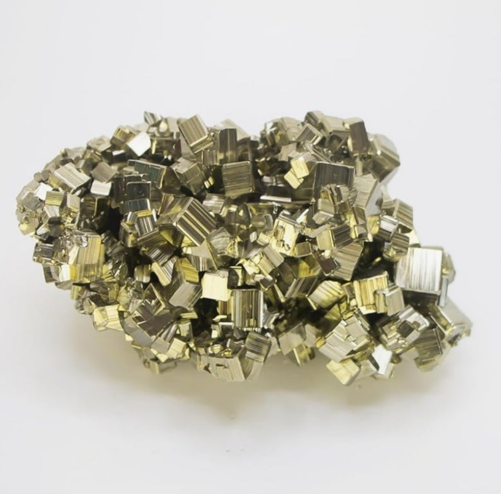 Natural Pyrite Crystal from Peru | Brilliant Cubic, Octahedral or Pyritohedral Crystals | Iron Pyrite Stone with Healing Properties for Collection, Decoration, Gifting, or Jewelry Making