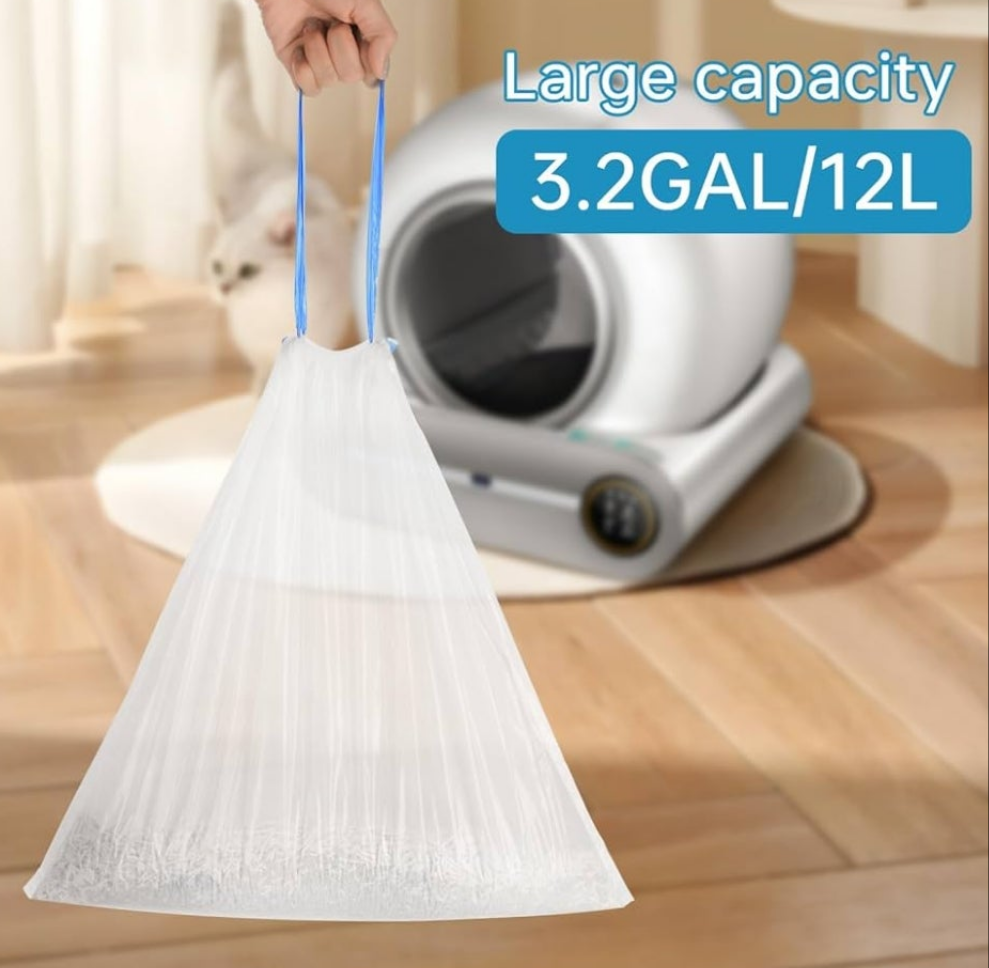Self Cleaning Litter Box, Automatic Cat Litter Box Self Cleaning for Multiple Cats, 65L+9L Robot, 3 Rolls Grabage Bags, Negative ion Deodorization, APP Control, Toilet Monitoring
