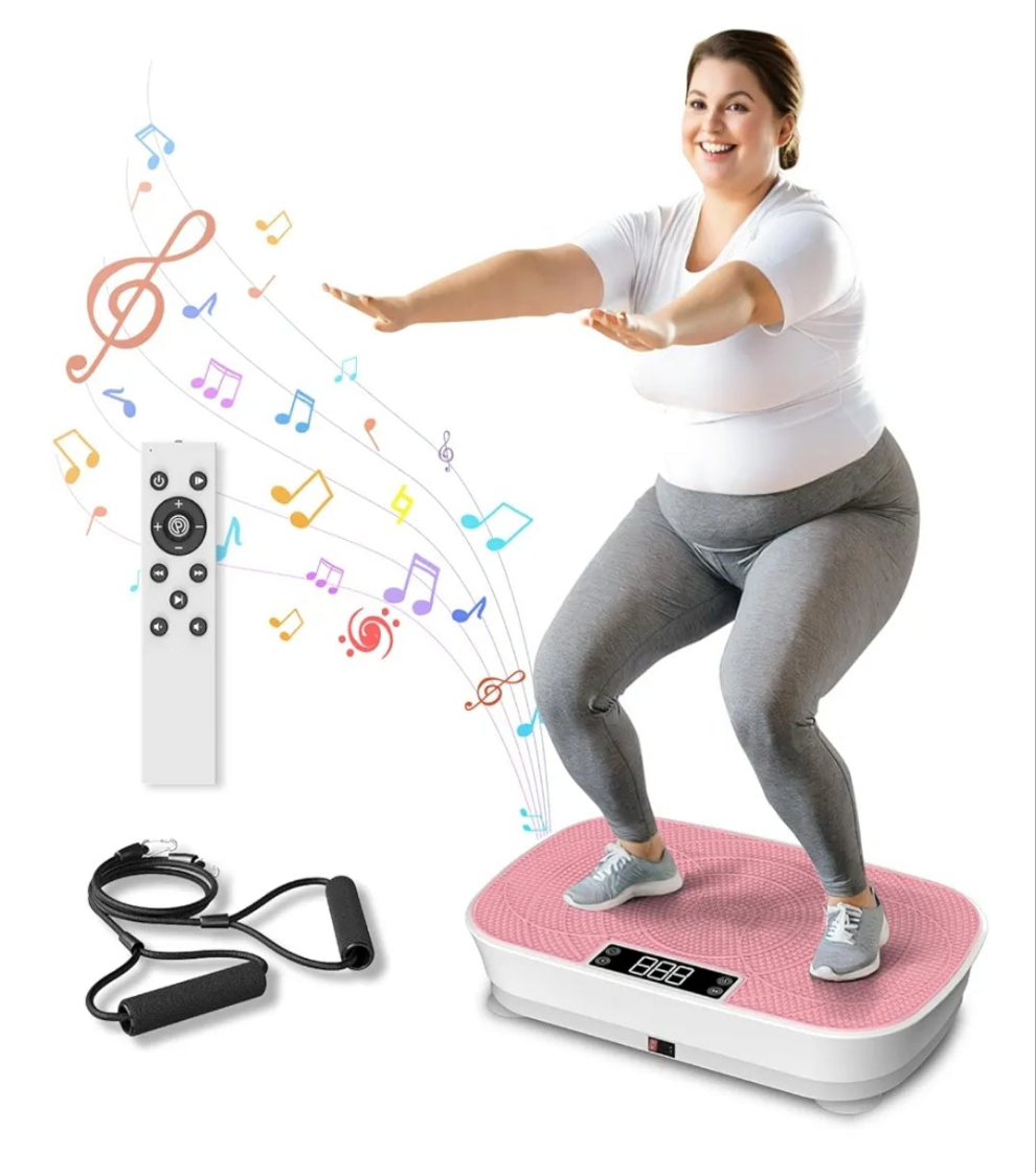 Vibration Plate Exercise Machine - Bluetooth Music & 400LBS Capacity Vibration Plate for Lymphatic Drainage & Weight Loss with 99 Speed Levels, Whole Body Waver Vibration Plate for Home Fitness