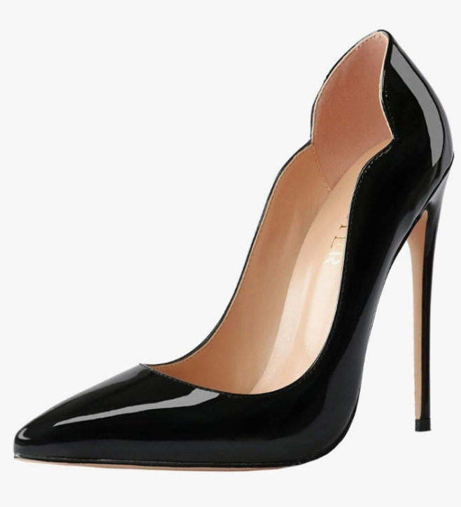Women's Sexy Pointed Toe High Heels,4.72 inch/12cm Patent Leather Pumps,Wedding Dress Shoes,Cute Evening Stilettos