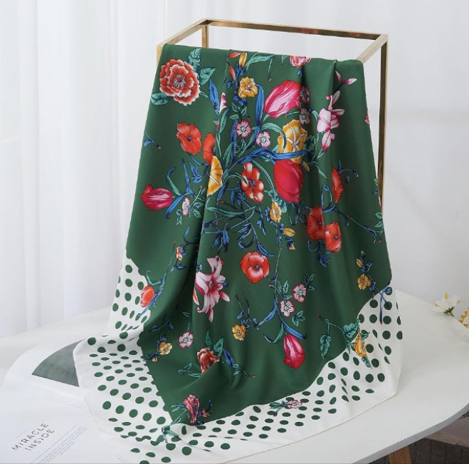 Silk Scarf 35” Head Scarf for Women Wraps Headscarf for Sleeping Square Hair Scarves Fashion Bandana Head scarf
