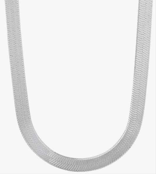4.5mm Solid .925 Sterling Silver Flat Herringbone Chain Necklace