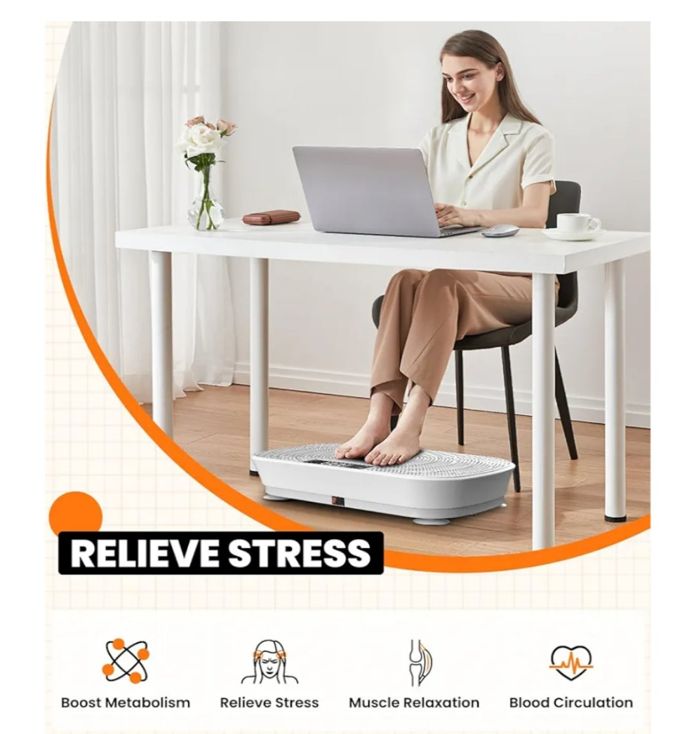 Vibration Plate Exercise Machine - Bluetooth Music & 400LBS Capacity Vibration Plate for Lymphatic Drainage & Weight Loss with 99 Speed Levels, Whole Body Waver Vibration Plate for Home Fitness