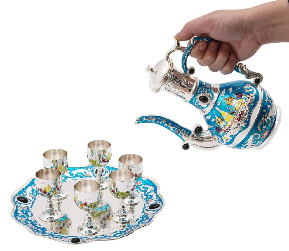 Foreign Tea Set Gecenia Castle Patterned Tea Set & Wine Set cute π