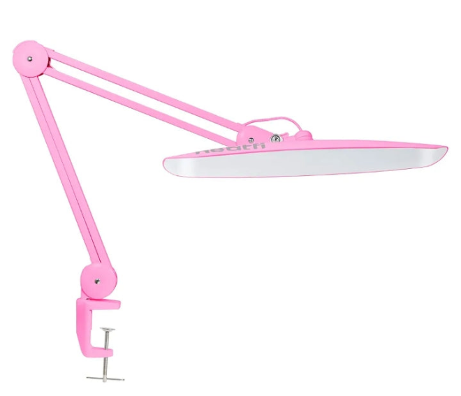 XL 2,200 Lumens LED Desk Lamp with Clamp, 24 Watt Bright Architect Task Lamp, 20 Inches Dimmable Computer Light, Adjustable Desk Light for Home, Office, Crafts, Nails & Hobbies (Non-CCT, Pink)