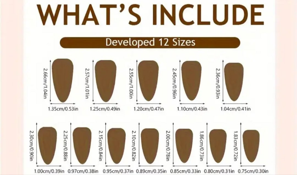 24 pcs acrylic Cocomoney nails with glue and nail accessories