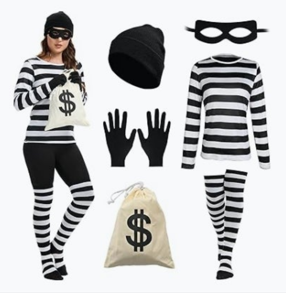 Adult Halloween costume comes with accessories show in its photo choose number by the costume you want