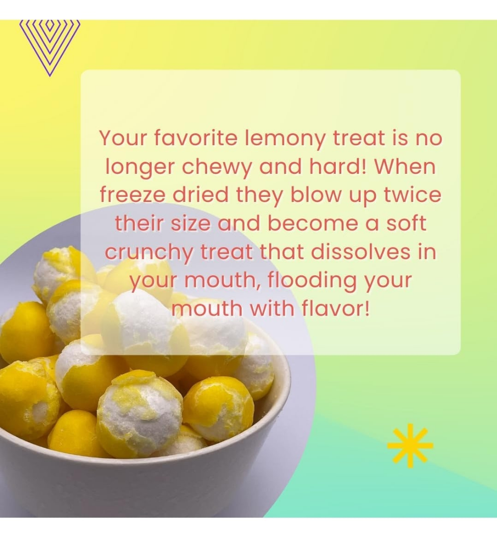 Freeze Dried Lemonheads Candy (4 OZ Lemon Candy), TikTok Trend items, Delightful Crunchy, Citrus Flavorful Burst, Air-tight Sealed in a Deli Container