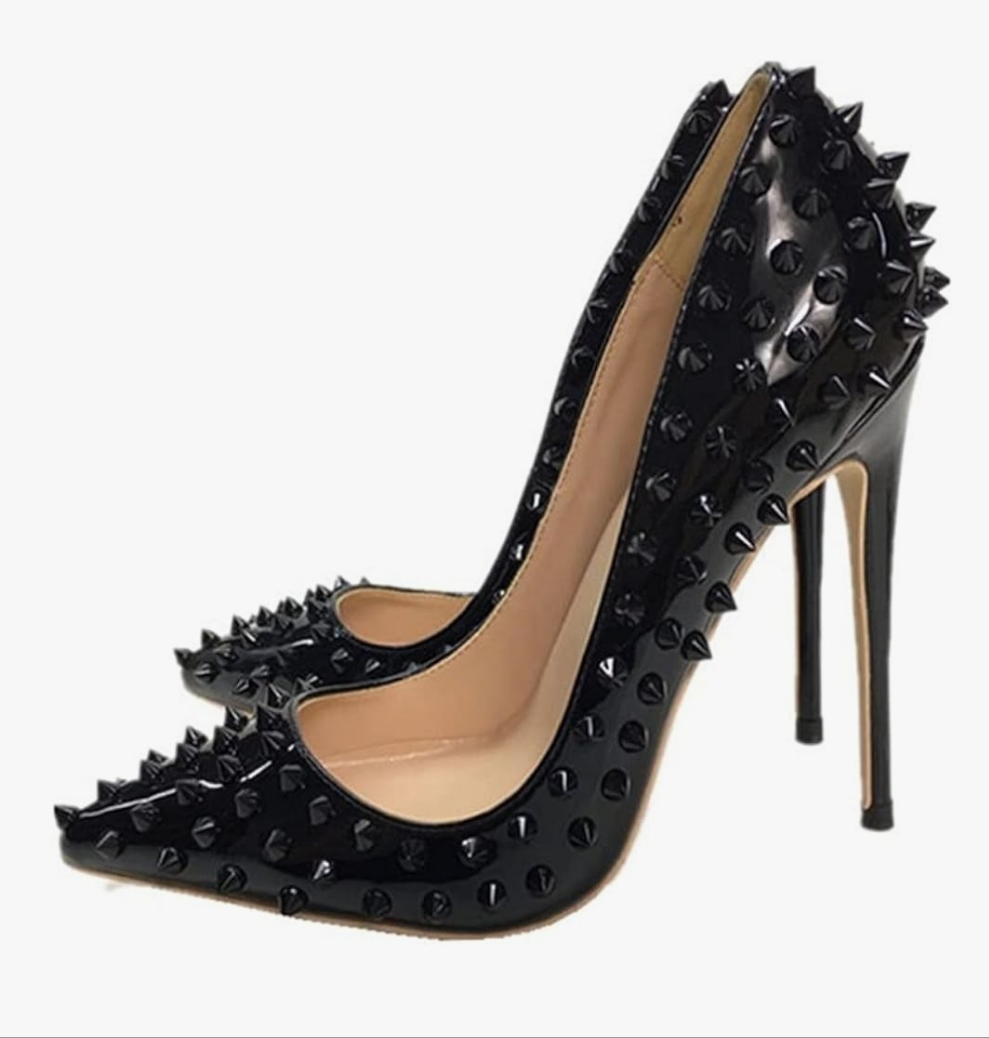 Sexy Heels Pumps Studded Rivett Party Prom Event Birthday Wedding Shoes