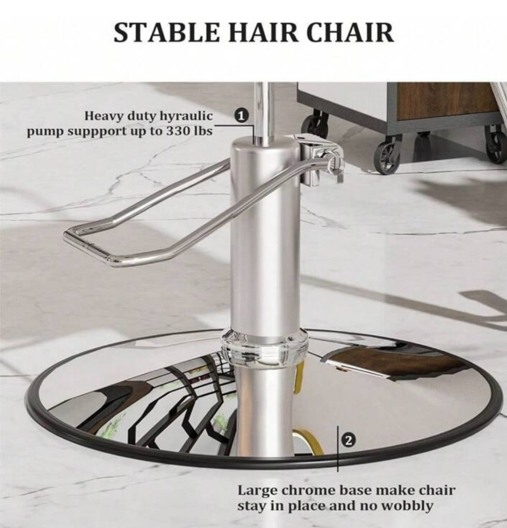 Salon Chair Heavy Duty for Stylist, Barber Chair White 360 Degree Swivel, Hydraulic Pump for Hair Cutting, Beauty Spa Styling Hairdressing Tattoo Equipment