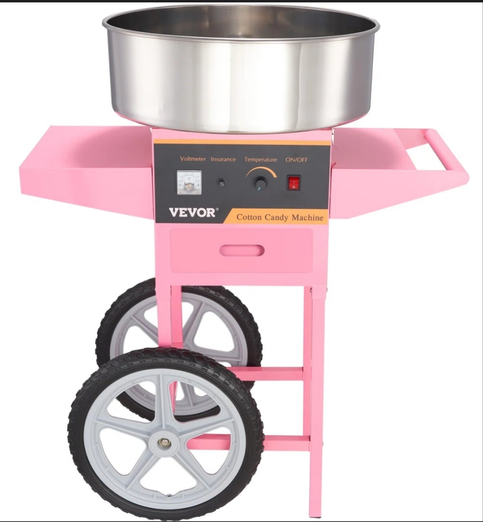 Electric Hard Candy and Cotton Candy Machine with Cones