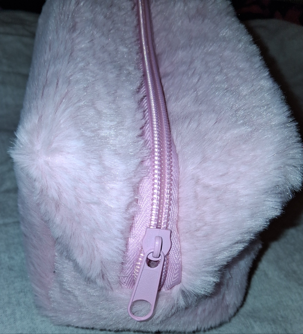 COCOMONEY COSMETIC BAG PINK IMITATION WOOL