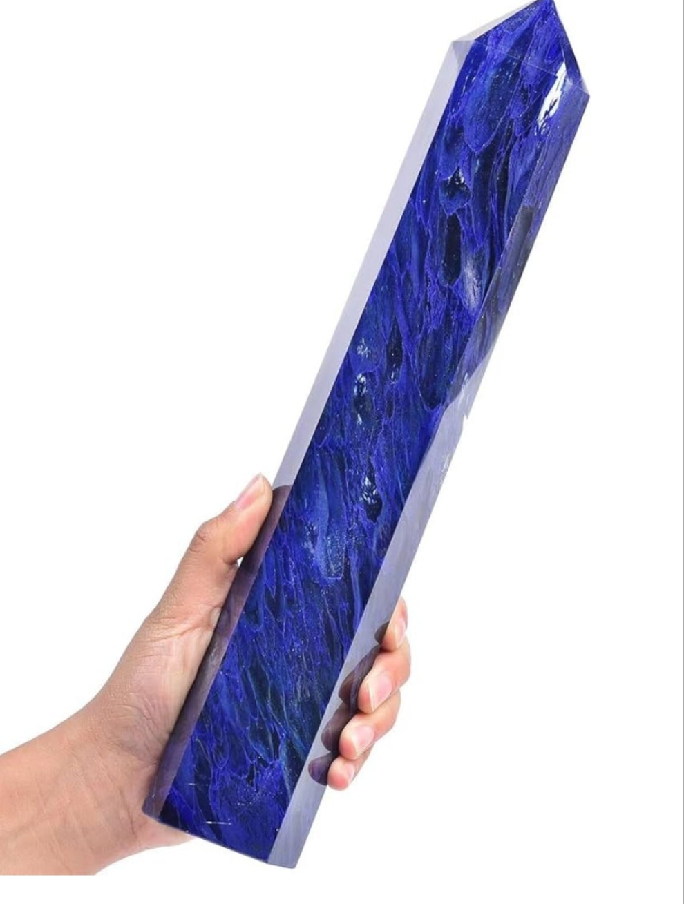 Extra Large Crystal Obelisk Tower Point Wand 6 Faceted Reiki Meditation Therapy