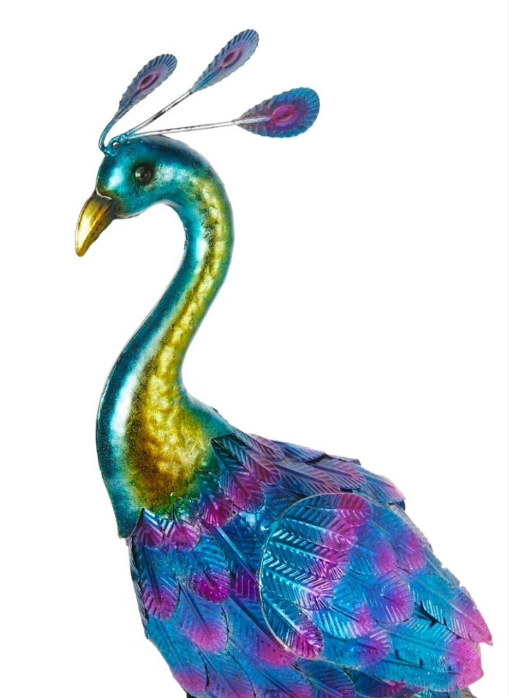 Peacock Statue Colorful Outdoor Weatherproof