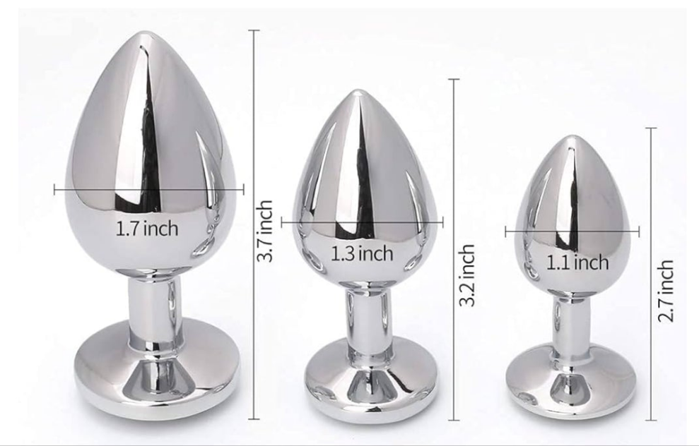 Butt Plug 3 Pcs Luxury Jewelry Design Fetish Anal Butt Plug
