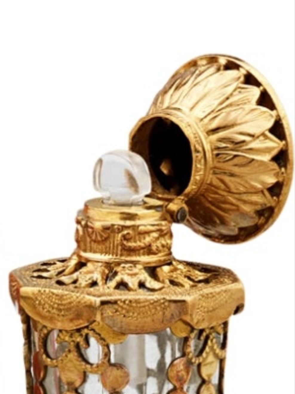 Fabulous Piece A Palais-Royal Mother-of-Pearl Perfume Box and Flasks made of crystal gilt bronze and pink opaline glass. Absolutely stunning. π