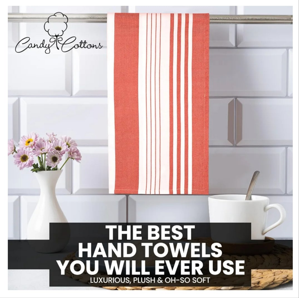 6 Stripe Kitchen Towels Decor Mordern Design Centreband Tea Dish Towels Boho Stripe Absorbent Festive Gift Set of 6 Pantry Reusable Kitchen Dish Towel|Easter Spring Decor 18x28 Inch