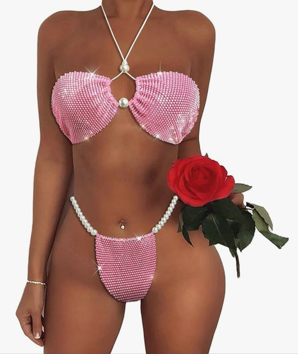 COCOMONEY BATHING SUIT one size s/m WITH FREE BAG AND GIFTS polyester 1 set 2 pieces