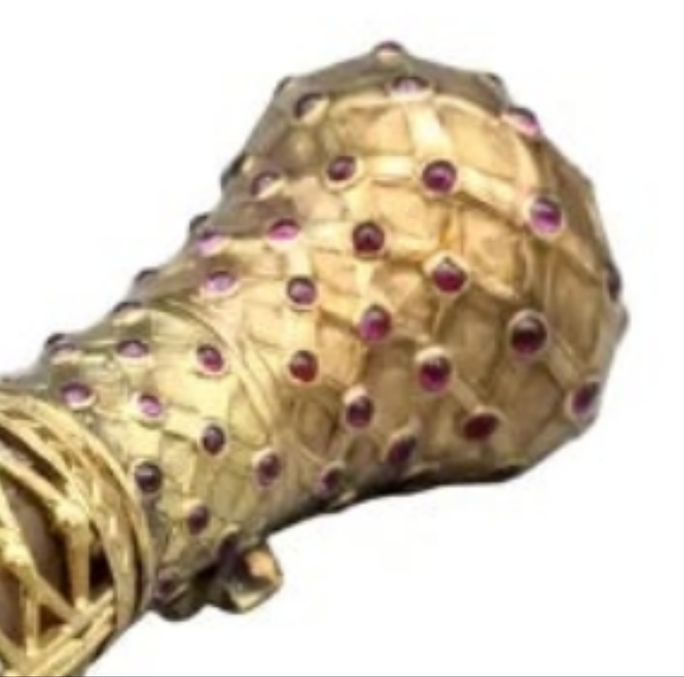 18k Gold Ruby Stone Antique French Ruby 18 Karat Gold Perfume Bottle 18th century