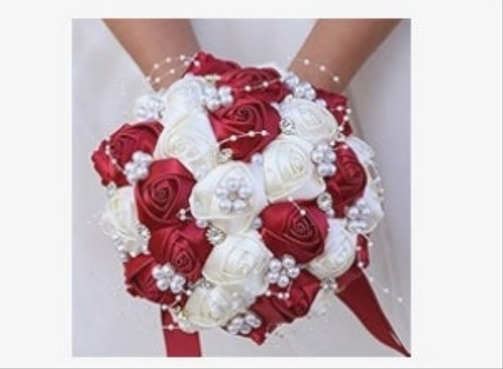 Handmade Rhinestone Bridal Bouquet,Crystal Wedding Round Tossing Bouquet,Artificial Flower Bunch for Bride Bridesmaid