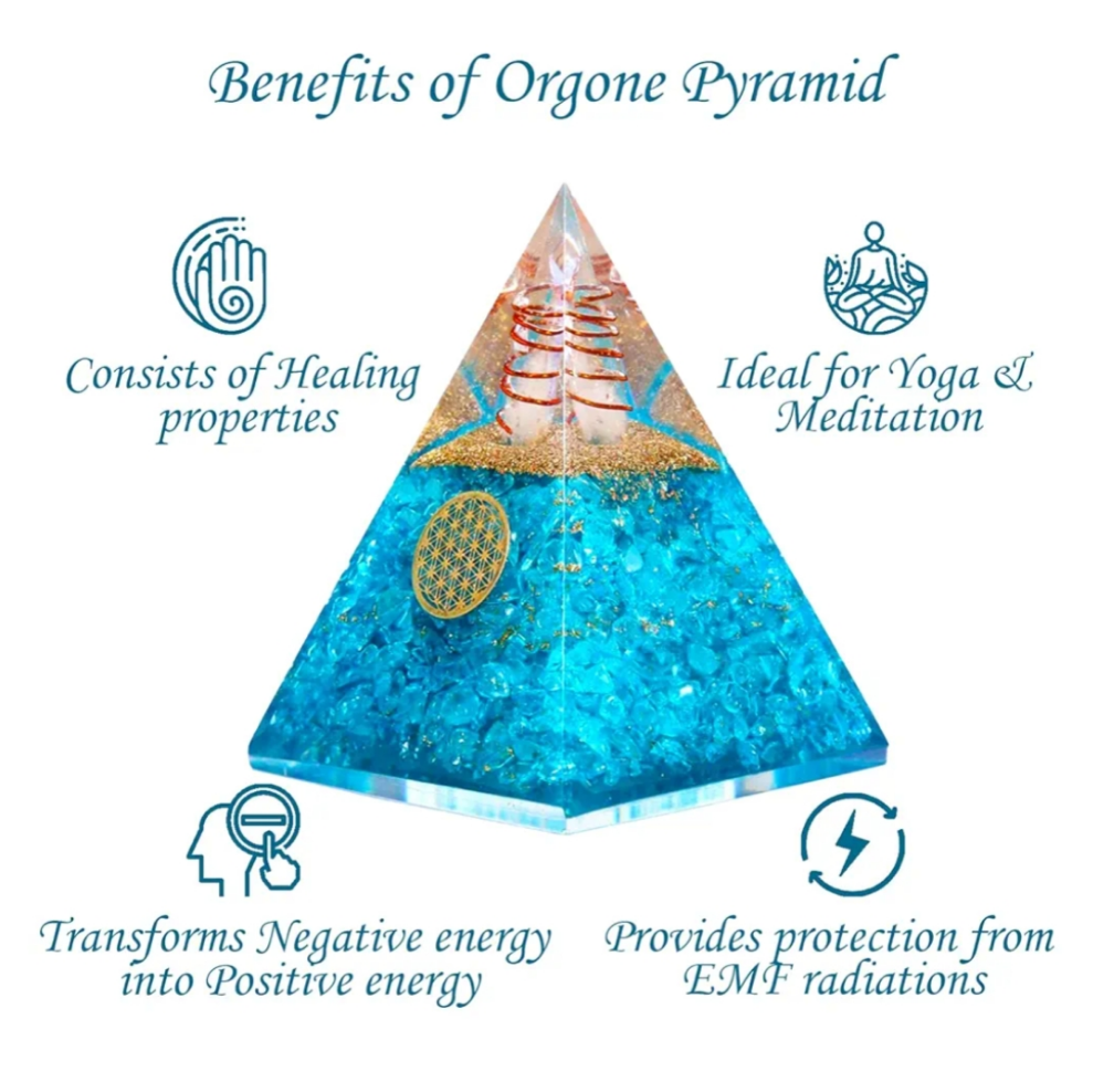Orgone Pyramid of Success, Rose Quartz Pink Orgonite Pyramid is Healing Crystals for Peace, Calm & Love and Orgonite Pyramid helps in Healing Material 1 piece