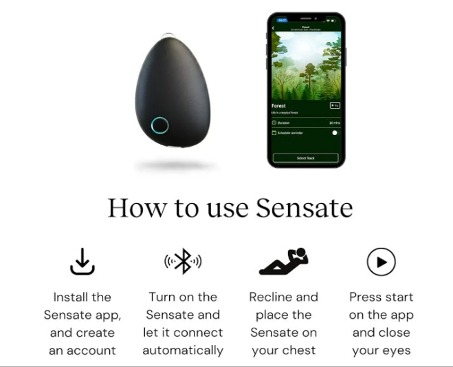 Relaxation Device - for Immediate Calm and Long Term Stress Resilience - with Patented Infrasonic Resonance Technology - Includes Sensate Plus