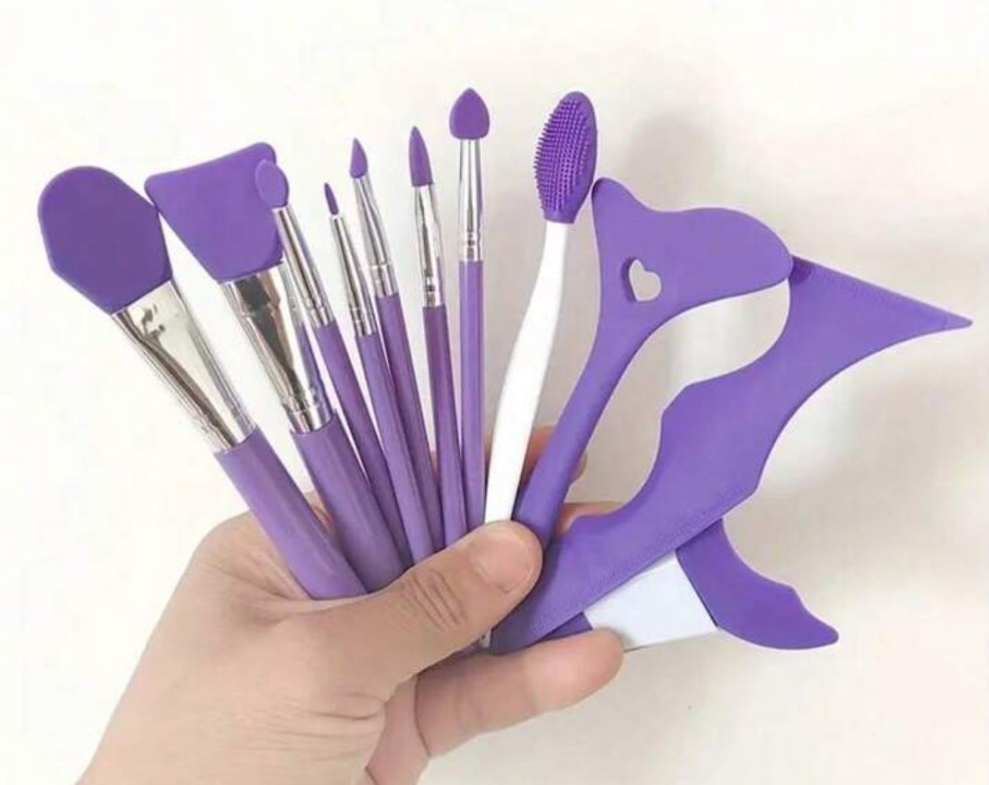 7pc Silicone Eyeliner Template - Wing Tip, Mascara, Lipstick, Cream Mask applicator - Makeup beauty tool, perfect for application