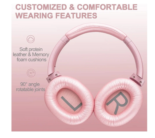 Active Noise Cancelling Headphones, 40H Playtime Wireless Bluetooth Headset with Deep Bass Hi-Fi Stereo Sound,Comfortable Earpads for Travel/Home/Office