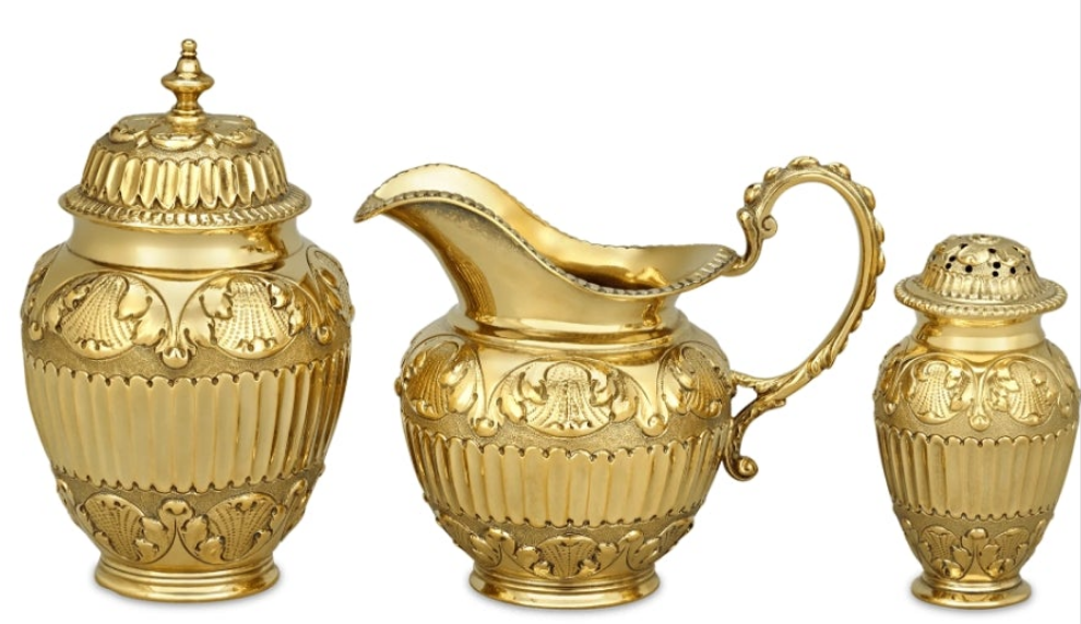 Victorian Silver Gilt Tea Set by Edward Barnard & Sons