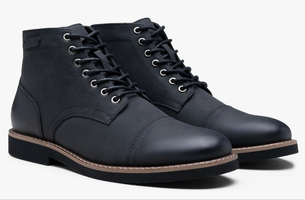 Men Boots Leather Cap Toe Casual Boots Chukka Fashion Dress Boots for Men Hello handsome