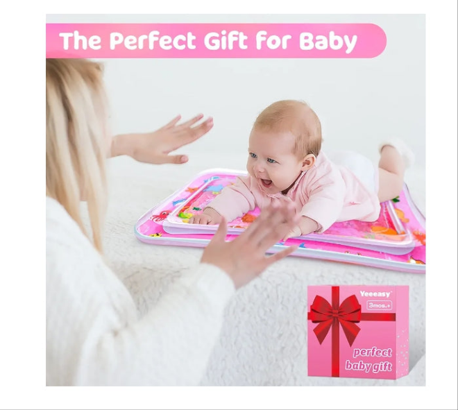 Tummy Time Water Mat for Baby Girl Baby Girl Toys for 3 to 12 Months Great Baby Girl Gifts Promote Baby Girl Sensory Development
