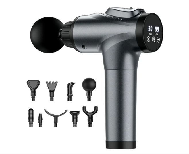 Massage Gun, Muscle Massage Gun for Athletes Handheld Electric Deep Tissue Back Massager, Percussion Massage Device for Pain Relief with 30 Speed Levels 9 Heads