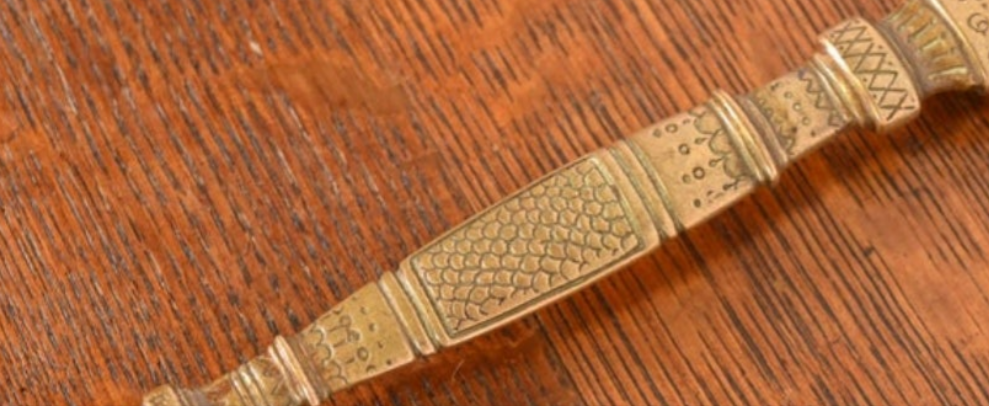 Antique Tiffany & Co. Bronze Doré Alhambra Vanity Hand Mirror, Circa 1910