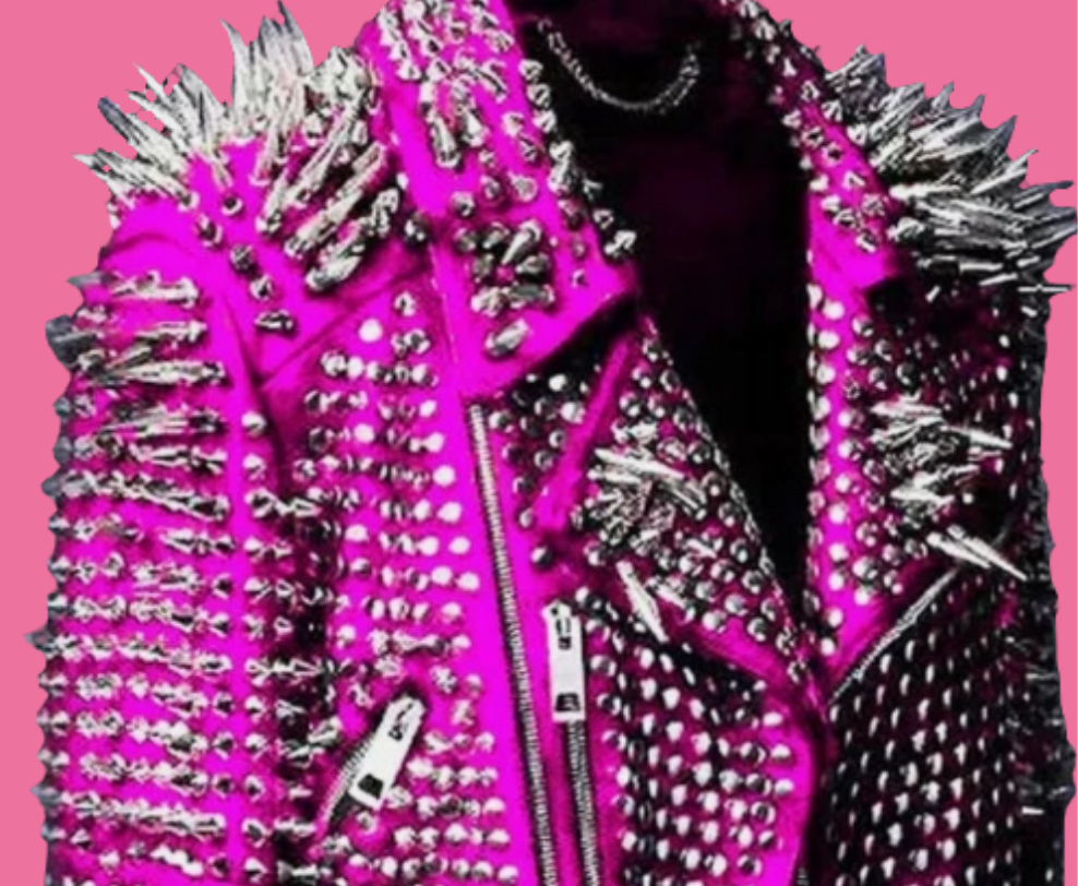 COCOMONEY Unisex Punk Rock jacket Spiked Studded Motorcycle Leather Jacket