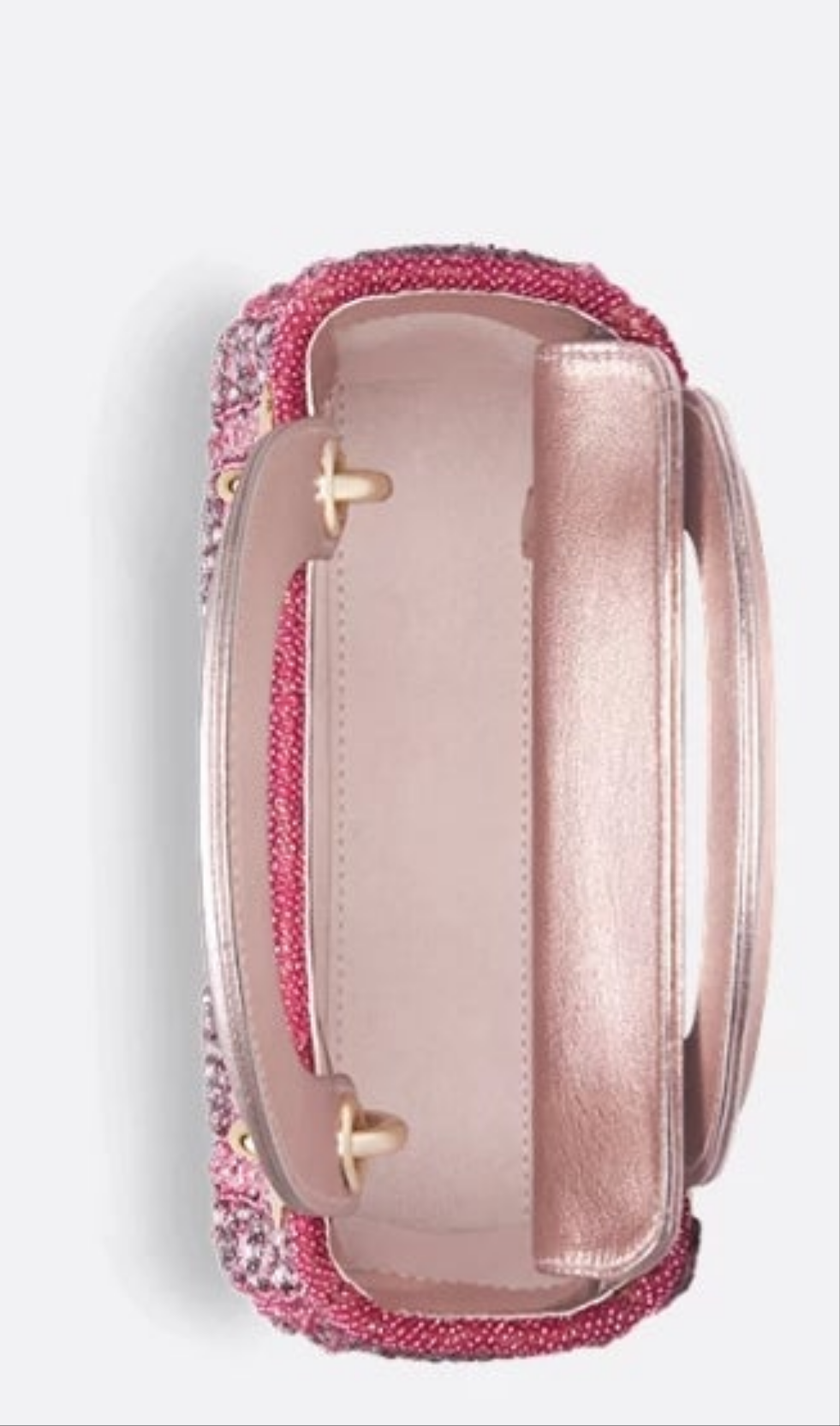 Mini Lady Dior Bag
Metallic Lambskin and Rose des Vents Satin Embroidered with Beads