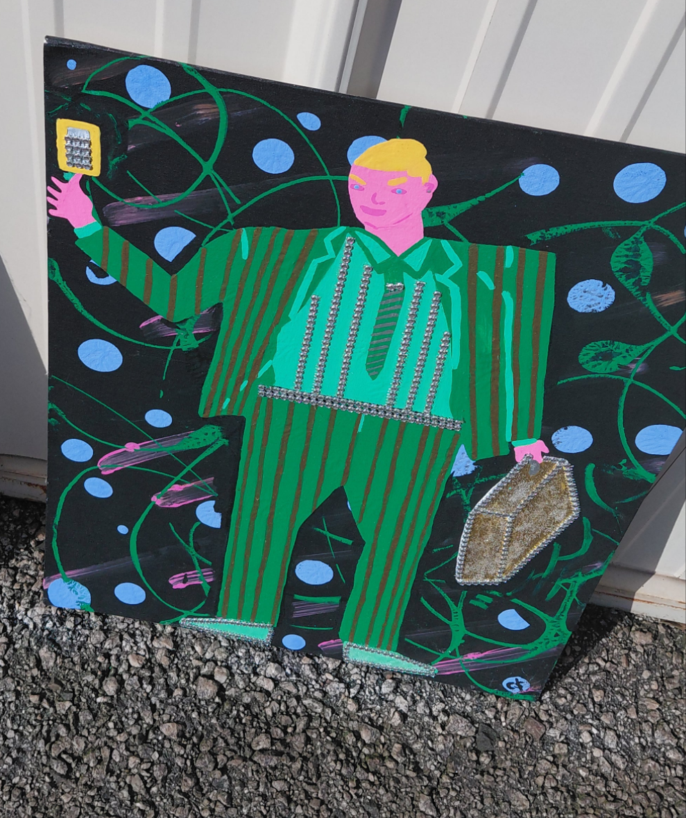 COCOMONEY ART Business Man 1 OF 1 CUSTOM PIECE BY COCOMONEY painting on canvas