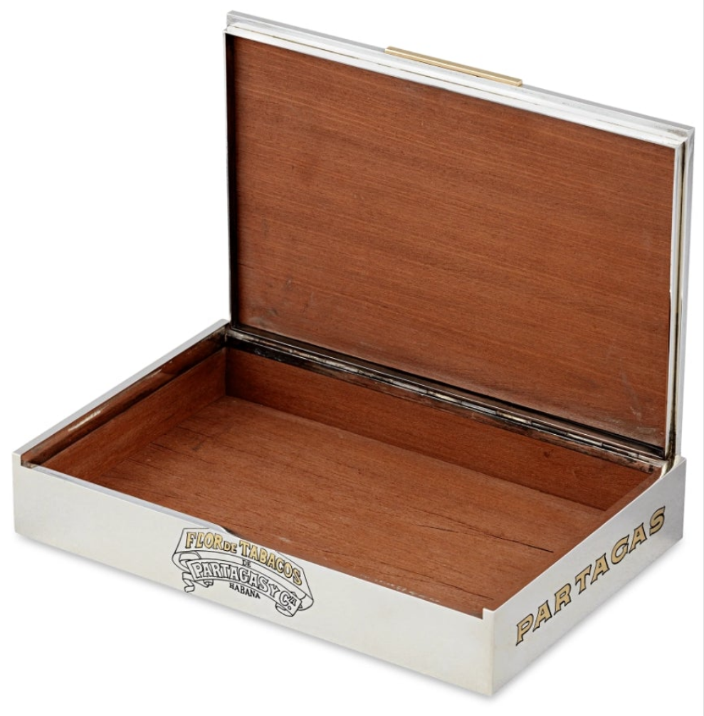 Bulgari Sterling Silver and Gold Partagás Cigar Box