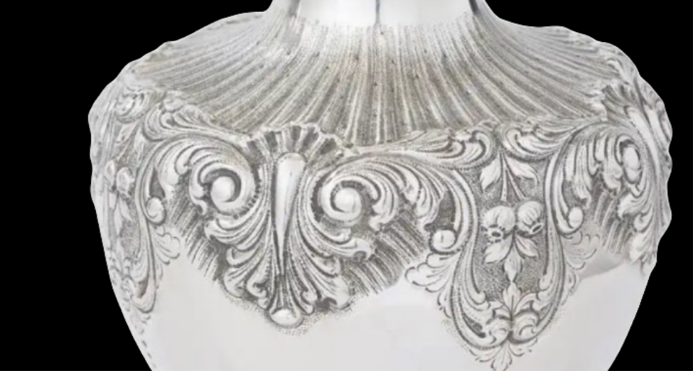 925 Very Large Sterling Silver Decorative Piece / Vase