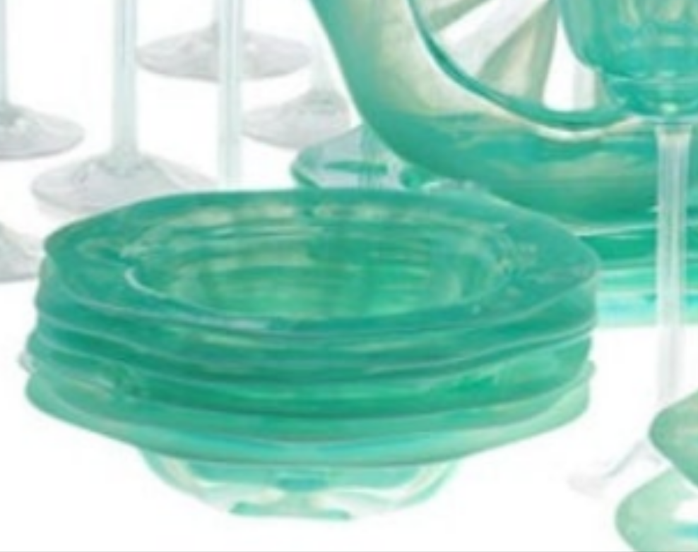 Louis Comfort Tiffany Pastel Favrile Glass Dinnerware 60 pieces