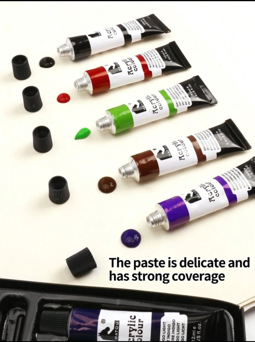 27pcs Acrylic Paint Kit, 24 Colors Aluminum Tube Acrylic Paints Set With 3 Wooden Handled Nylon Hair Brushes aluminum tube