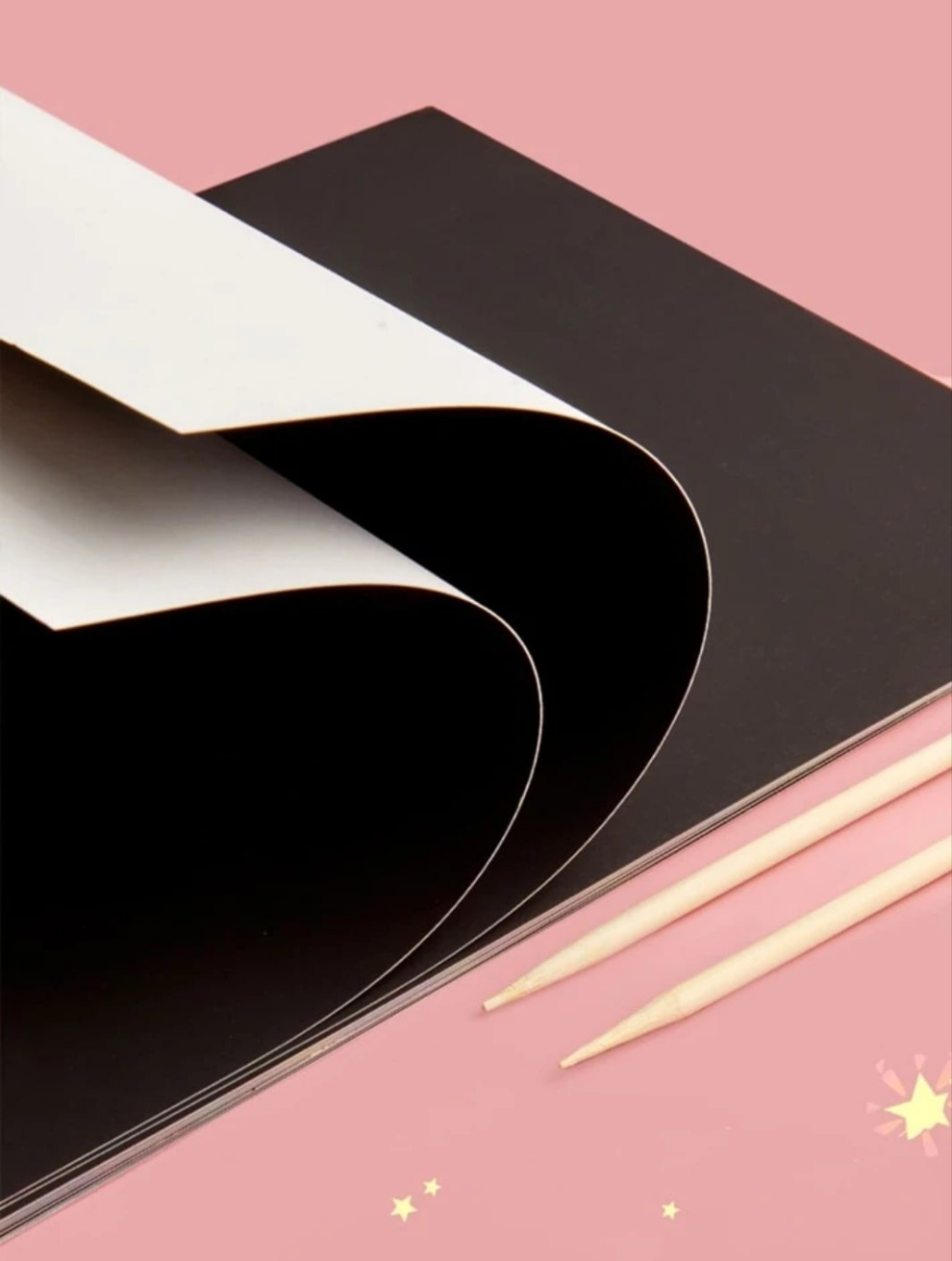 50pcs Scratch Paper & 5pcs Bamboo Stick Back To School