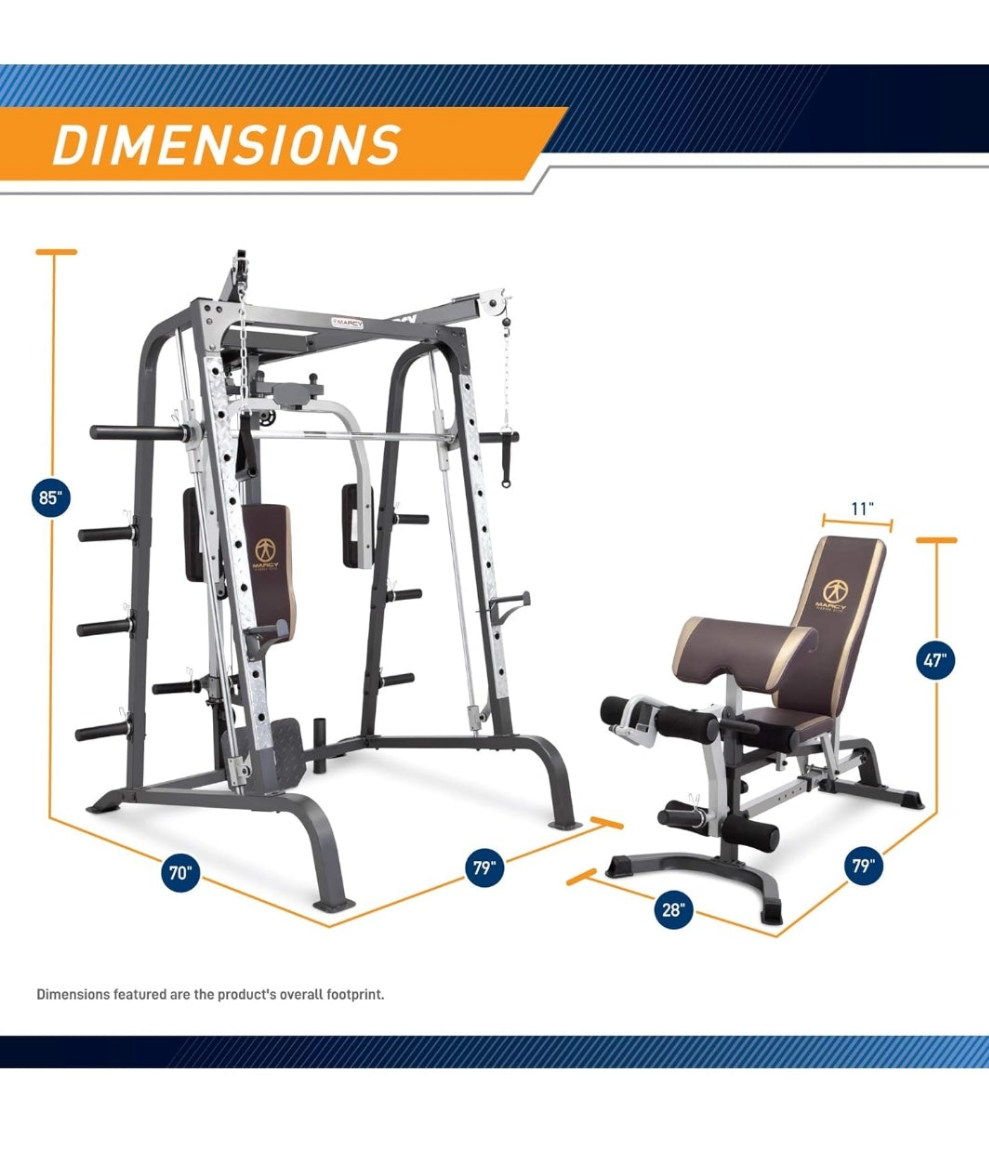 Workout Machine Full Body StrengthTraining Home Gym Equipment System with Leg Developer, Press Bar, PEC Deck, and Squat Rack