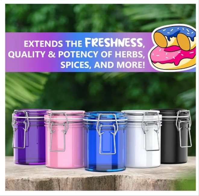 Half Oz (250ml), Separate Space for Humidity Pack Spices Fresh For Months Storage Jar with Clamp Lid Double Sealed Airtight Jar