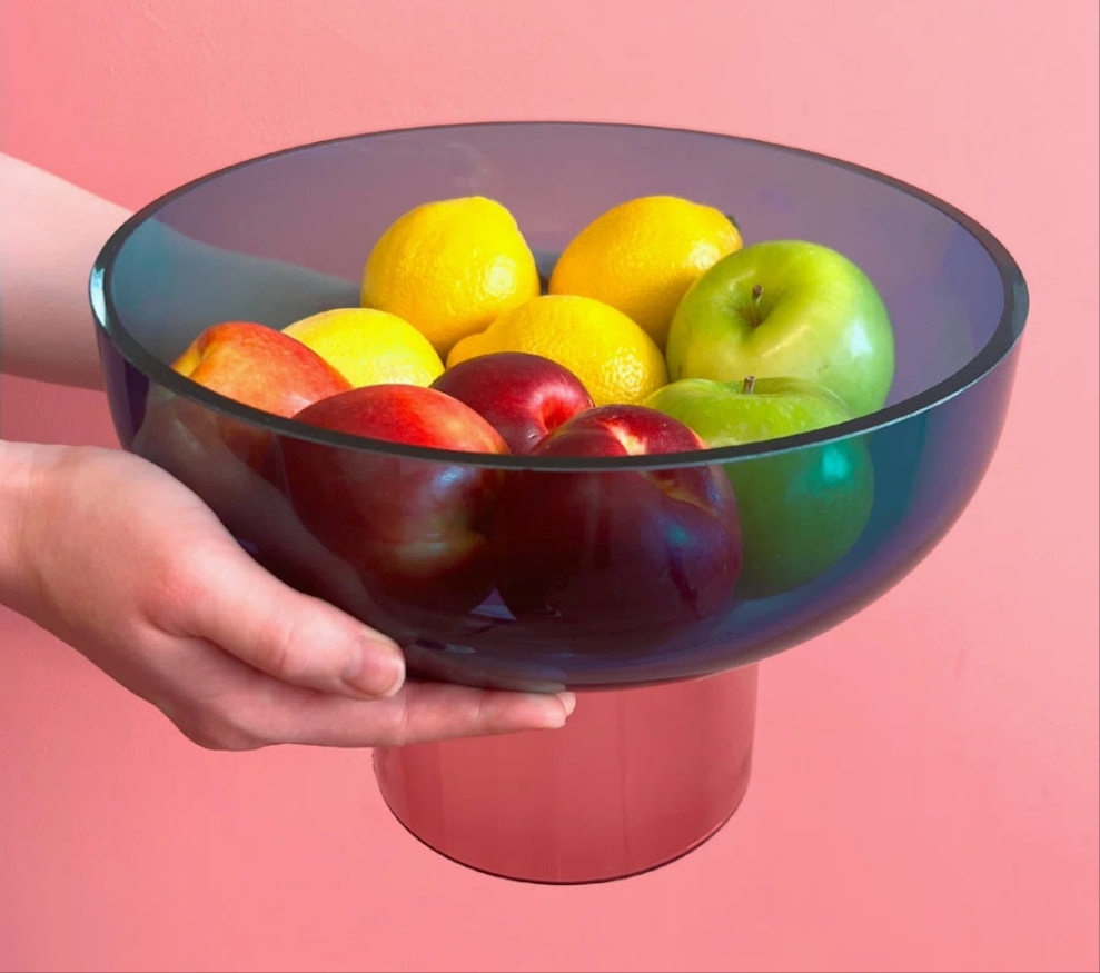 Xl Blue & Pink - Bowl or Small Red & Yellow - Bowl or Small Green & Yellow Bowl for table decor center piece accent piece room decor table decor Glass