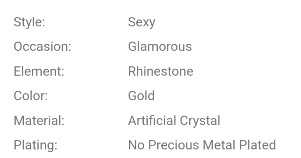 Gold-Plated, Rhinestone Simple And Luxurious Niche Chest Chain, For Casual Wear